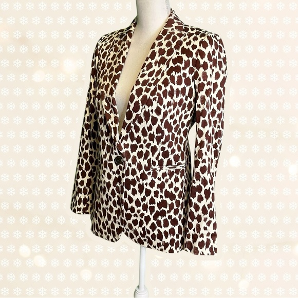 J. Crew ‘The Parke Bi-Stretch Cotton Blend Blazer’ in Giraffe Print Size 4 - Picture 5 of 14
